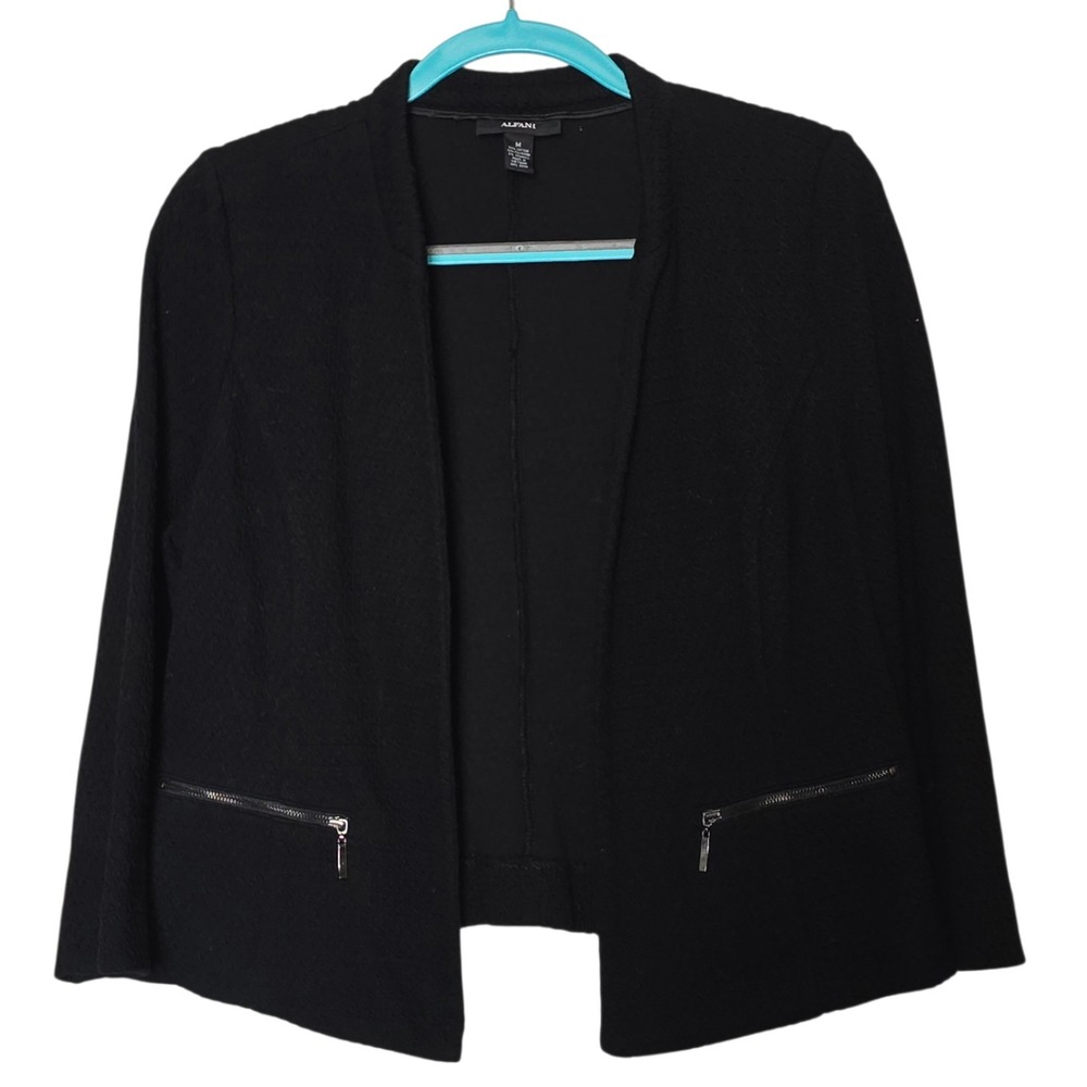 Alfani‎ Cardigian Blazer Jacket Black Size Med Academia Professional - Picture 3 of 7